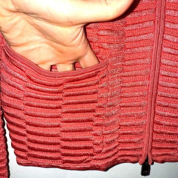 Emporio Armani Zip Up Cardigan Sweater Blazer - Coral 44/12 - Picture 4 of 8